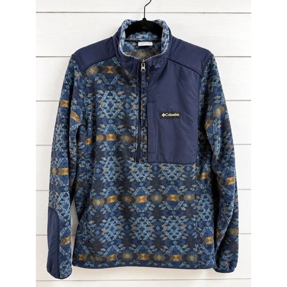 Medium Columbia Patterned Fleece Quarter-Zip Pullover